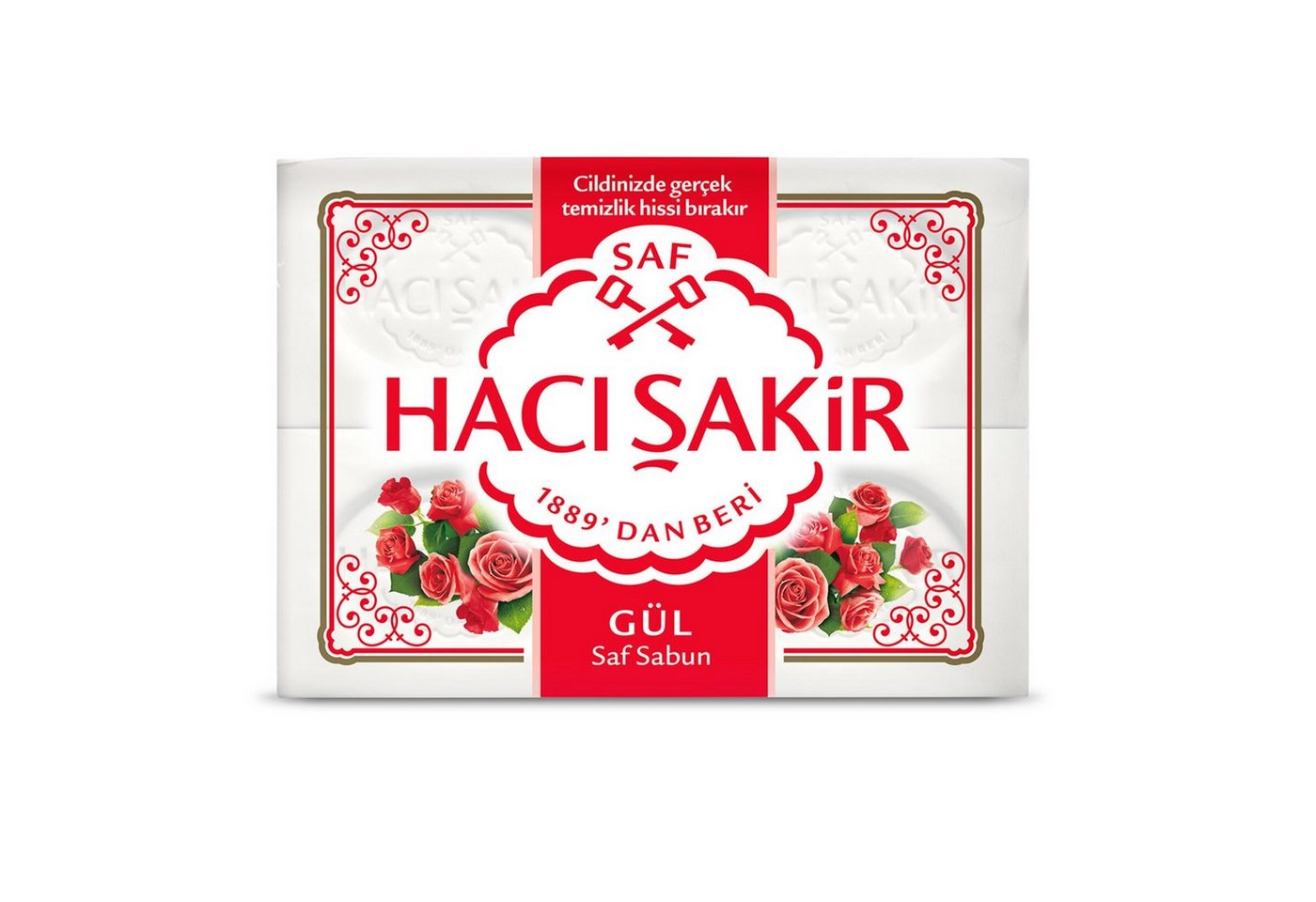 Haci Sakir Handseife Haci Sakir Hamam Seife Rose - Gül Saf Sabun (4x150g) 600g von Haci Sakir