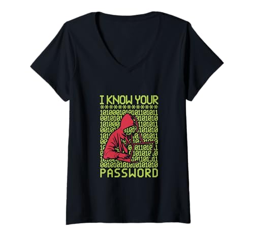 Damen Hacker Hacking Programmer Linux Passwort Hacker Coder AI T-Shirt mit V-Ausschnitt Damen Hacker Hacking Programmer Linux Passwort Hacker Coder AI T-Shirt mit V-Ausschnitt von Hacker Designs by Fasaza