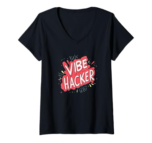 Damen Cooles Vibe Hacker-Emblem für Vibes-Liebhaber T-Shirt mit V-Ausschnitt Damen Cooles Vibe Hacker-Emblem für Vibes-Liebhaber T-Shirt mit V-Ausschnitt von Hacker Outfit