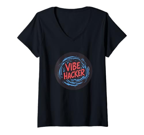 Damen Cooles Vibe Hacker-Kostüm T-Shirt mit V-Ausschnitt Damen Cooles Vibe Hacker-Kostüm T-Shirt mit V-Ausschnitt von Hacker Outfit