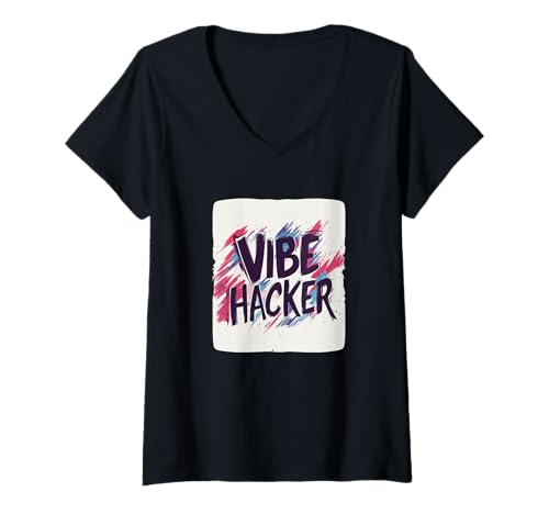 Damen Hübscher Vibe Hacker T-Shirt mit V-Ausschnitt Damen Hübscher Vibe Hacker T-Shirt mit V-Ausschnitt von Hacker Outfit