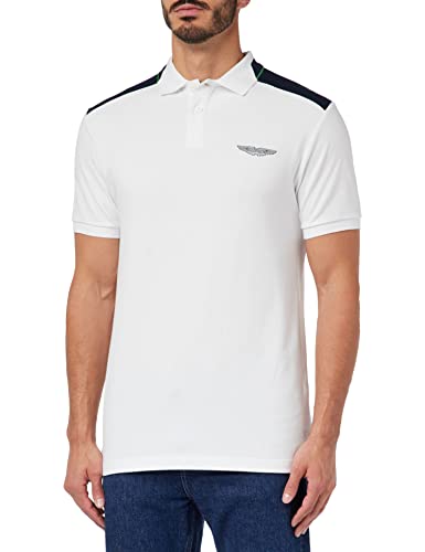 HACKETT LONDON Herren Am Col Block Polohemd, White (White), L von Hackett London