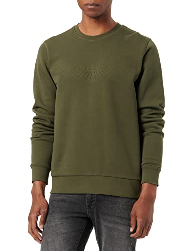 HACKETT LONDON Herren Am Embossed Crew Sweatshirt, Brown (Khaki), L von Hackett London