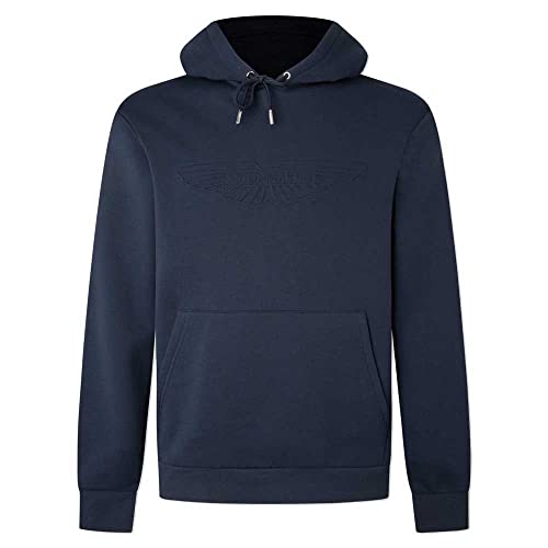 HACKETT LONDON Herren Am Embossed HDY Kapuzenpullover, Blue (Navy), M von Hackett London