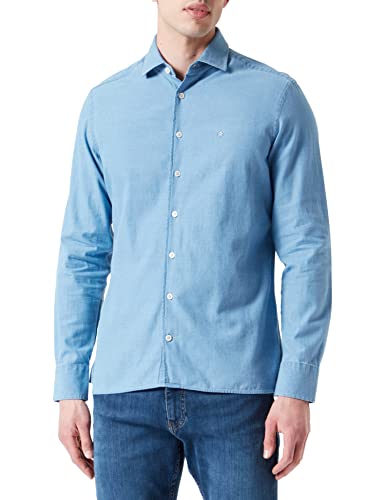 HACKETT LONDON Herren Bleach Denim Hemd, blau, L von Hackett London