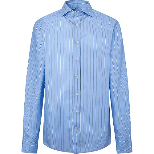 HACKETT LONDON Herren Bold Blazer Stripe Hemd, Multi Blue, XL von Hackett London
