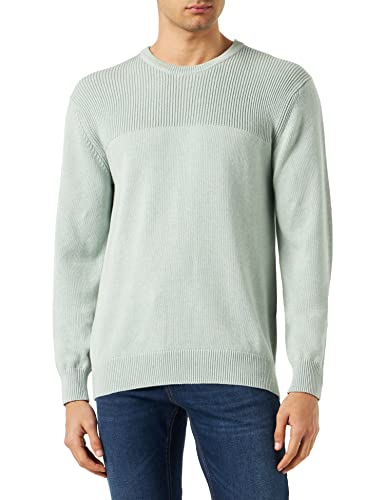 HACKETT LONDON Herren Cotton Rib Detail CRW Pullover, Dusty Green, XXL von Hackett London