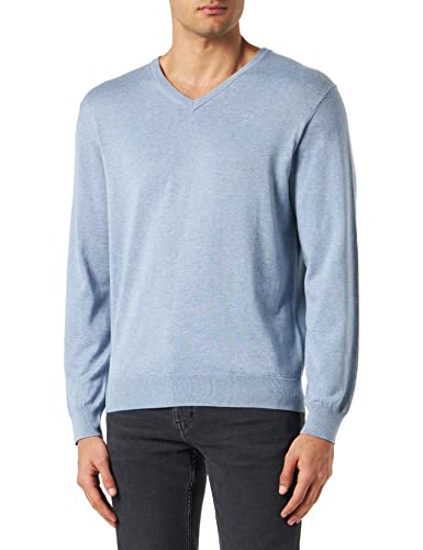 HACKETT LONDON Herren Cotton Silk V Neck Pullover, Chambray, 3XL von Hackett London