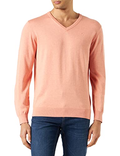 HACKETT LONDON Herren Cotton Silk V Neck Pullover, Lachsfarben, XS von Hackett London