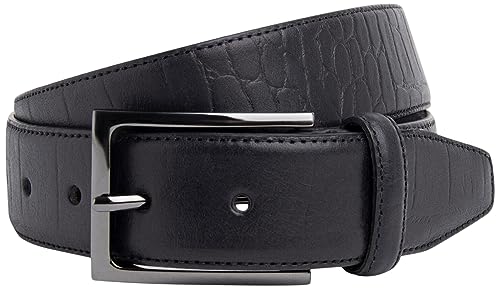 HACKETT LONDON Herren Croc Emboss Belt Gürtel, Schwarz (Black), 30 von Hackett London