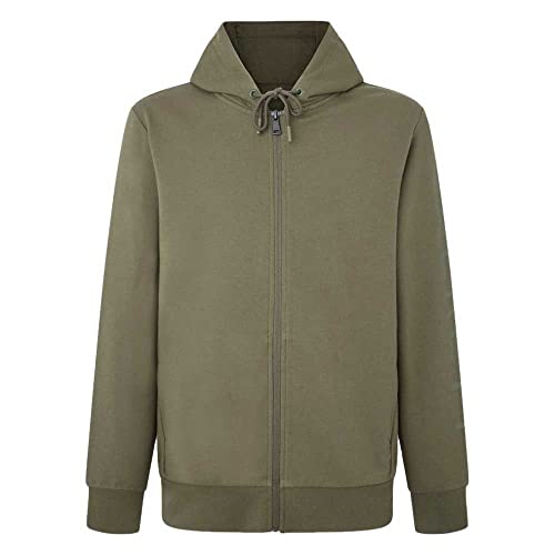 HACKETT LONDON Herren Essential Hoody Fz Kapuzenpullover, Brown (Khaki), L von Hackett London