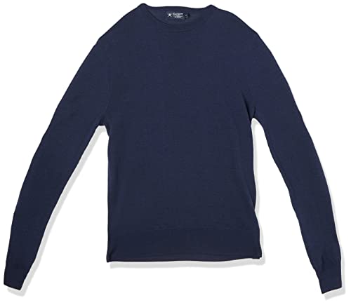 HACKETT LONDON Herren GMD Merino Silk Crew Pullover, Blue (Steel Blue), L von Hackett London