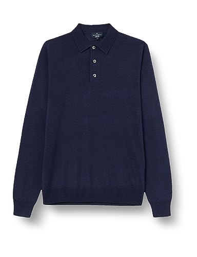 HACKETT LONDON Herren GMD Merino Silk Polo Pullover, blau (Marineblau), XS von Hackett London
