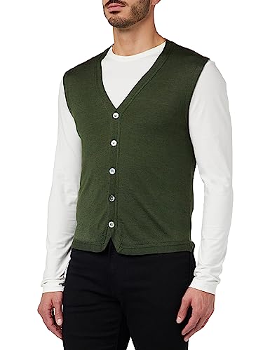 HACKETT LONDON Herren GMD Merino Silk Sl Cdi Strickjacke, Braun (Khaki), XS von Hackett London