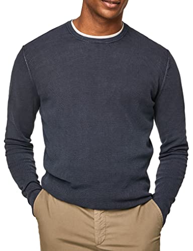 HACKETT LONDON Herren GMD Textured Crew Pullover, Navy, XS von Hackett London