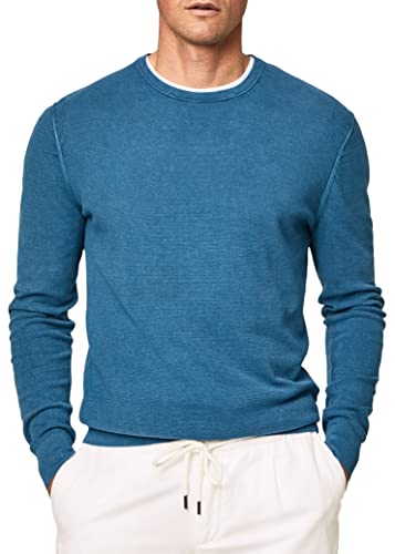 HACKETT LONDON Herren GMD Textured Crew Pullover, blau, XXL von Hackett London