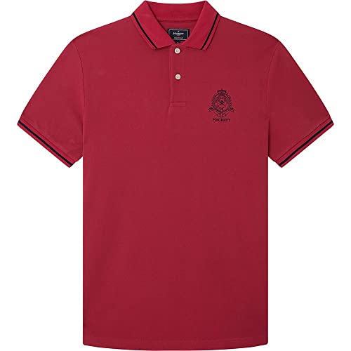 HACKETT LONDON Herren Heritage Logo Polo Polohemd, Claret, XS von Hackett London