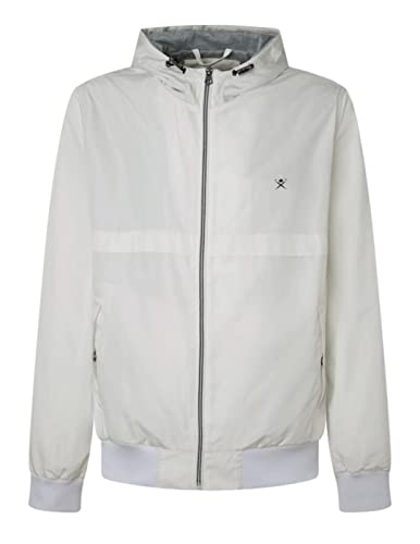 HACKETT LONDON Herren Heritage Windbreaker Regenmäntel, weiß, L von Hackett London