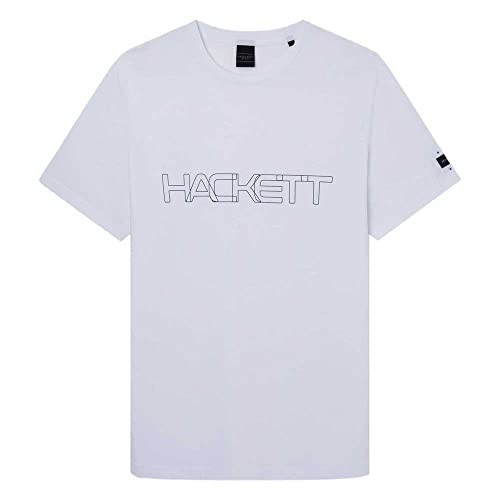 HACKETT LONDON Herren Hs Hackett Outline T-Shirt, Weiß (Weiß), L von Hackett London