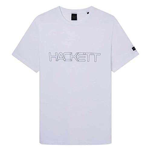 HACKETT LONDON Herren Hs Hackett Outline T-Shirt, Weiß (Weiß), M von Hackett London