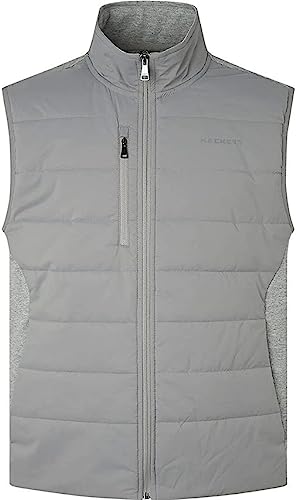 HACKETT LONDON Herren Hs Quilt Gilet Fz Hooded Sweatshirt, Silver Grey, XS von Hackett London