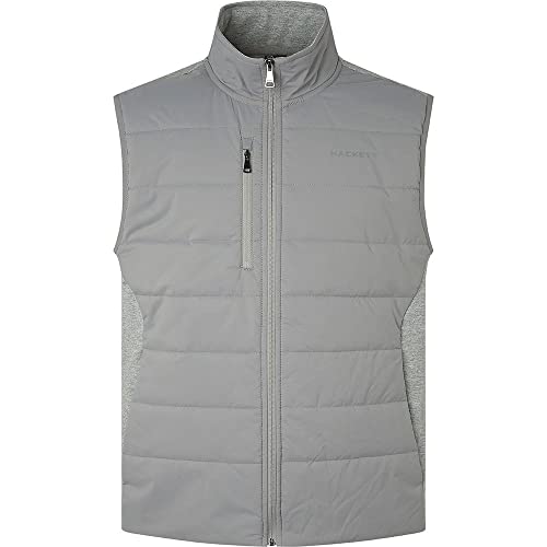 HACKETT LONDON Herren Hs Quilt Gilet Fz Hooded Sweatshirt, Silver Grey, XXL von Hackett London