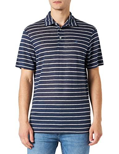 HACKETT LONDON Herren Linen Knit STR Polo Polohemd, Night Navy, M von Hackett London