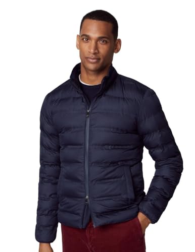 HACKETT LONDON Herren Lw Moto Steppjacke, Blue (Navy), 3XL von Hackett London