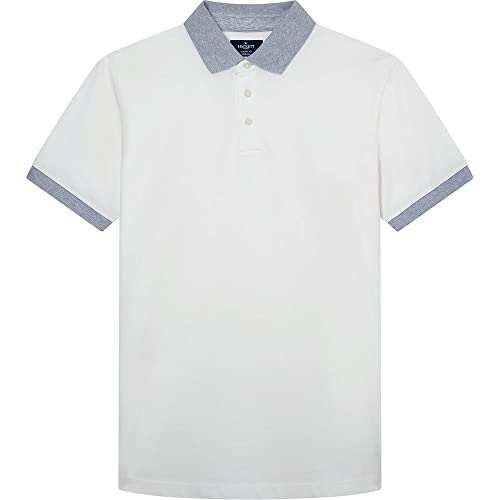 HACKETT LONDON Herren Marl Trim Polo Polohemd, White (Off White), S von Hackett London