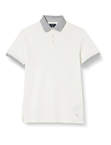 HACKETT LONDON Herren Marl Trim Polo Polohemd, White (Off White), S von Hackett London