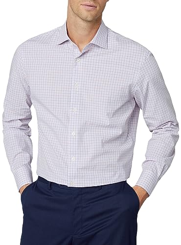 HACKETT LONDON Herren Melange City Check Hemd, Rosa (Rosa/Blau), S von Hackett London