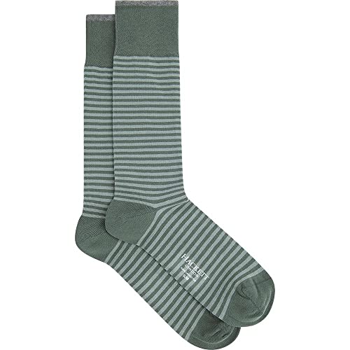 HACKETT LONDON Herren Pique Marl Stripr Socken, Pulvergrün, S von Hackett London