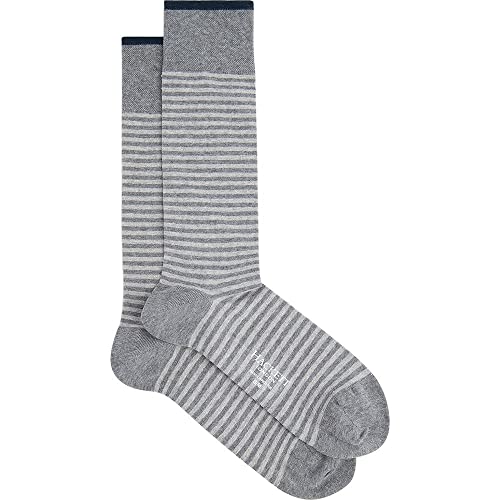 HACKETT LONDON Herren Pique Marl Stripr Socken, grau, L von Hackett London