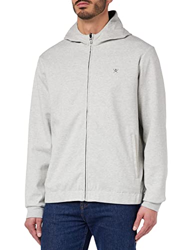 HACKETT LONDON Herren Reversible HDY Fz Hooded Sweatshirt, Light Grey Marl, XS von Hackett London