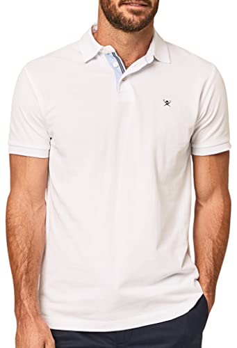 HACKETT LONDON Herren Selvedge Trim Polo Polohemd, weiß, M von Hackett London