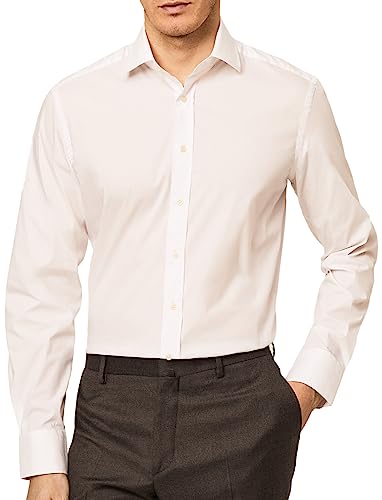 HACKETT LONDON Herren Stretch Pop Bc Shirt, White (White), 16.5 von Hackett London