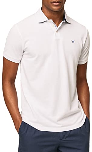 HACKETT LONDON Herren Swim Print Trim Polo Polohemd, weiß, S von Hackett London