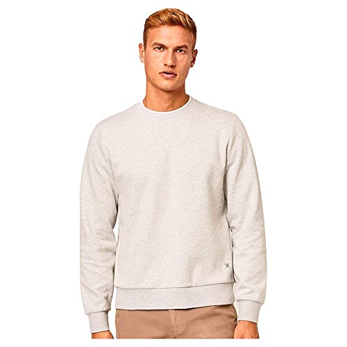 HACKETT LONDON Herren Tipped Crew Kapuzenpullover, Hellgrau (Light Grey Marl), L von Hackett London