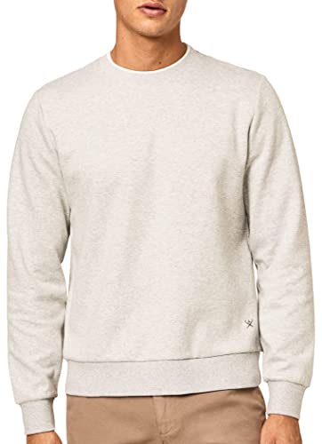 HACKETT LONDON Herren Tipped Crew Kapuzenpullover, Hellgrau (Light Grey Marl), S von Hackett London