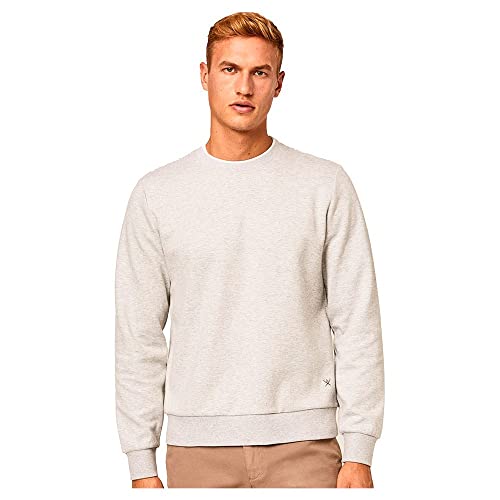 HACKETT LONDON Herren Tipped Crew Kapuzenpullover, Hellgrau (Light Grey Marl), XL von Hackett London