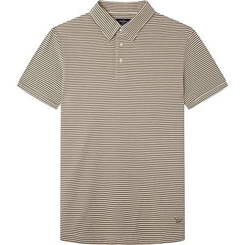 HACKETT LONDON Herren Yd Stripe Polo Ss Polohemd, Khaki, XXL von Hackett London