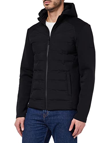 HACKETT LONDON Men's Hs Quilt Front Fz Hooded Sweatshirt, Black, XL von Hackett London