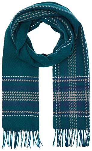 HACKETT LONDON Men's Textural Overcheck Sf Cold Weather Scarf, Dark Green, One Size von Hackett London