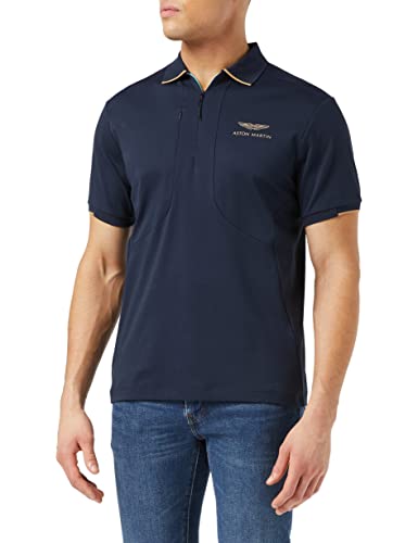 HACKETT LONDON Mens AMR Nitro HZ Panel Polo Shirt, 595NAVY, L von Hackett London