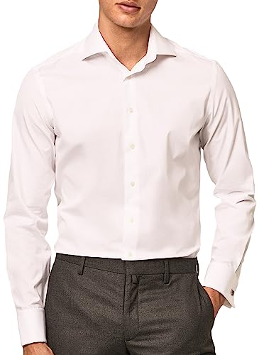 HACKETT LONDON Herren Stretch Pop Dc Shirt, White (White), 16 von Hackett London