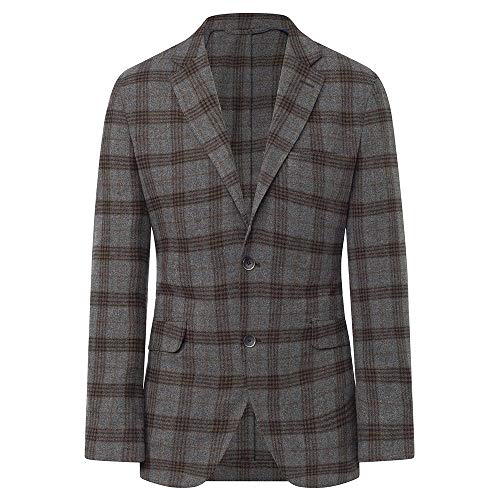 HACKETT LONDON Mens WL Grey Fancy Check Jacket, 9BPGREY/Brown, 36W / 32L von Hackett London