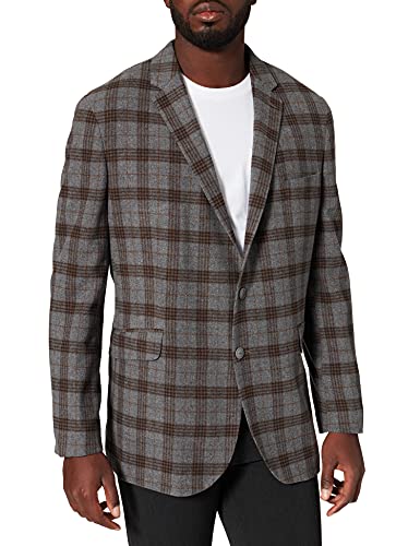 HACKETT LONDON Mens WL Grey Fancy Check Jacket, 9BPGREY/Brown, 42W / 32L von Hackett London