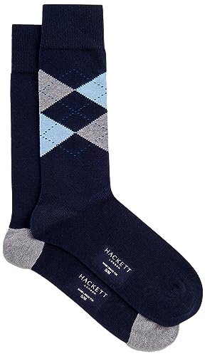 Hackett London Herren Argyle 2p Socken, blau (Marineblau), S von Hackett London
