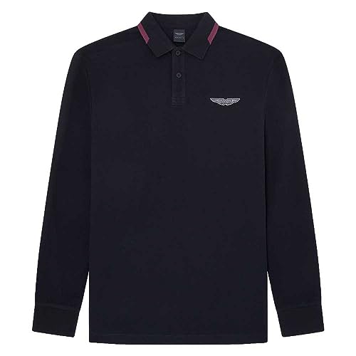 Hackett Aston Martin Tipped Long Sleeve Polo 2XL von Hackett London