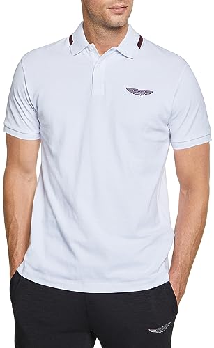 Hackett London Herren AM Tipped Polo Polohemd, White (White), XXL von Hackett London